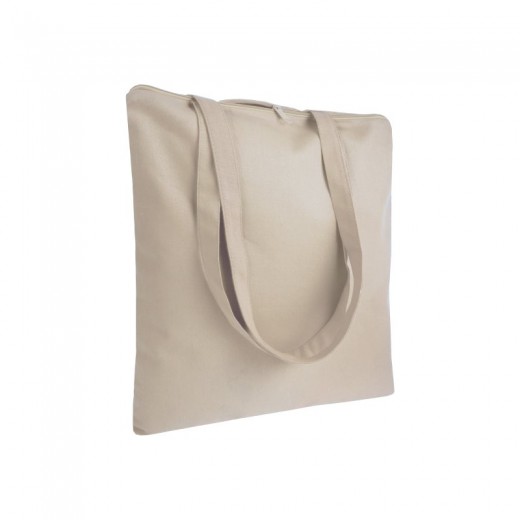 SHOPPER IN COTONE 220 G/M2, MANICI LUNGHI E CHIUSURA CON ZIP