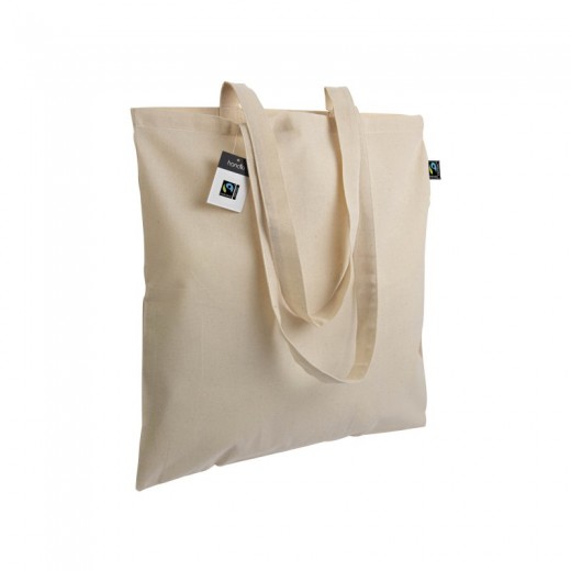 SHOPPER CERTIFICATA FAIRTRADE® IN COTONE 140G/M2, MANICI LUNGHI