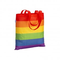 SHOPPER ARCOBALENO IN R-PET  80G/M2, MANICI LUNGHI