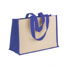 SHOPPER IN COTONE 280 G/M2 CON SOFFIETTO DETTAGLI IN JUTA, MANICI LUNGHI