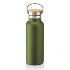 THERMOS IN ACCIAIO INOSSIDABILE (500 ML) CON DOPPIA PARETE ISOLANTE E TAPPO IN BAMBù