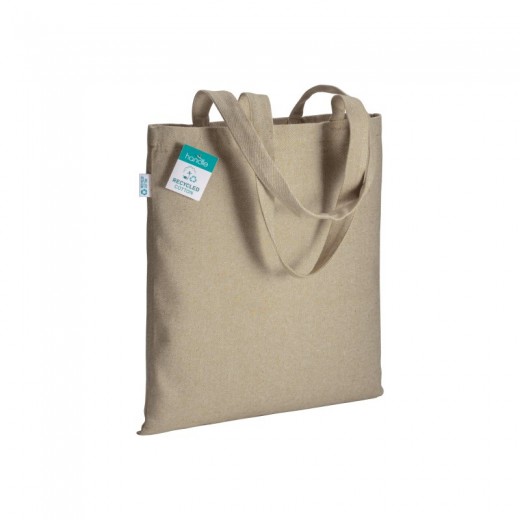 SHOPPER IN COTONE RICICLATO 280 G/M2, MANICI LUNGHI E SOFFIETTO