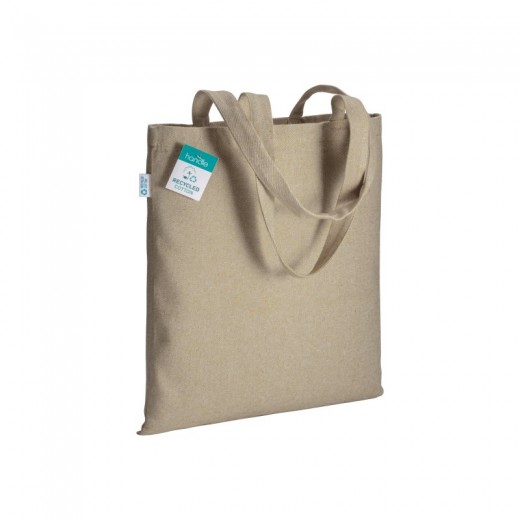 SHOPPER IN COTONE RICICLATO 280 G/M2, MANICI LUNGHI E SOFFIETTO