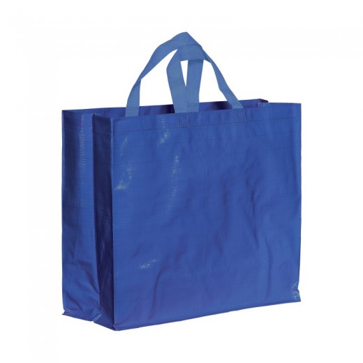 SHOPPER IN PP  RICICLATO LAMINATO 120G/M2, MANICI CORTI E SOFFIETTO