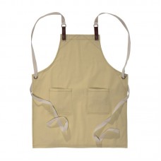 GREMBIULE DA CUCINA  IN COTONE 280 G/M2 CON 2 TASCHE FRONTALI, CINGHIE IN PU REGOLABILI.