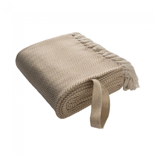 COPERTA CON FRANGE REALIZZATA IN MATERIALE 100% RICICLATO 25401