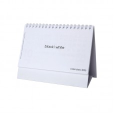 CALENDARIO MENSILE DA TAVOLO 2025, 13 FOGLI SU CARTONCINO NERO, RILEGATO A SPIRALE 25D00101