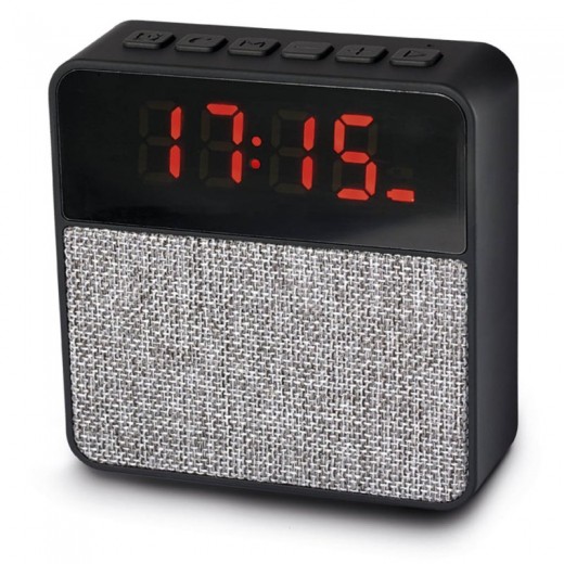 DIFFUSORE BLUETOOTH CON OROLOGIO E RADIO FM AUTOSCAN IN PLASTICA SD SD USB FM LED M20053