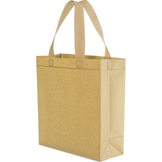 BORSA SHOPPER CON SOFFIETTO TERMOSALDATA IN TNT GLITTERATO Q24272