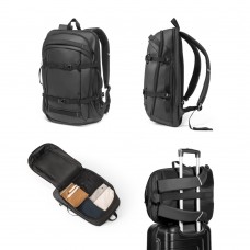 KAMPALA. Zaino porta computer in poliestere riciclato ad alta densità 900D, con il rivestimento resistente all'acqua e la fodera in poliestere riciclato 210D 17.3" 92363