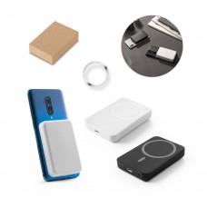 AMPERE 5. Power bank magnetico da 5.000 mAh con caricatore wireless superveloce da 15W in ABS riciclato (100% rABS) 97166