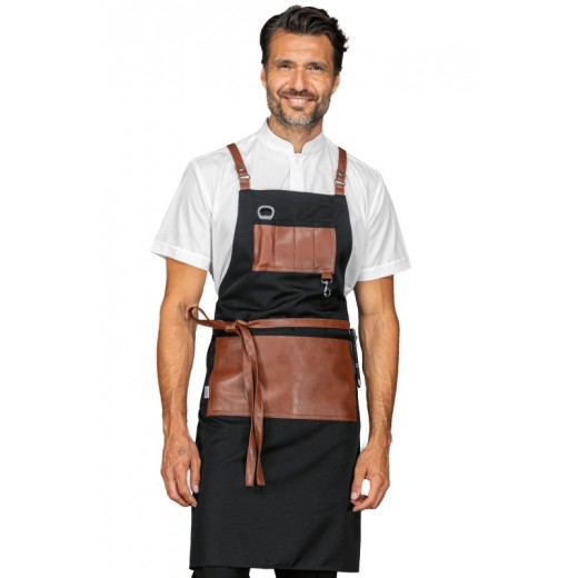 GREMBIULE BRISTOL  CON INSERTI E LACCI IN PELLE - ISACCO 088911