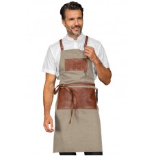 GREMBIULE BRISTOL  CON INSERTI E LACCI IN PELLE - ISACCO 088916