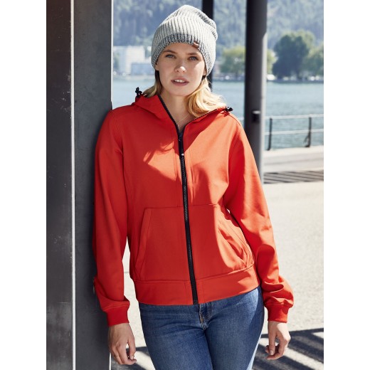 LADIES' HOODED SOFTSHELL JACKET JN1145