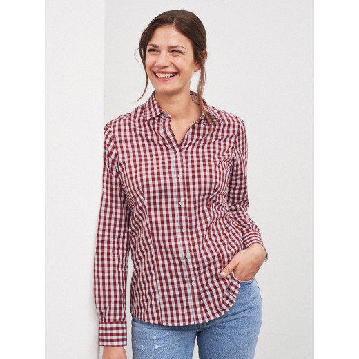 LADIES' CHECKED BLOUSE JN616