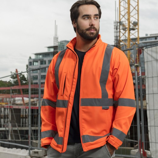 HI-VIZ SOFTSHELL JACKET 100%P