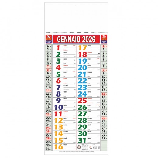B052 - CALENDARIO OLANDESE MULTICOLOR B052 - CALENDARIO OLANDESE MULTICOLOR