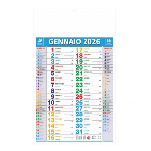 B058 CALENDARIO OLANDESE MULTICOLOR B058 CALENDARIO OLANDESE MULTICOLOR