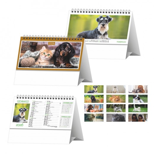 H012 CALENDARIO DA TAVOLO CANI E GATTI H012 CALENDARIO DA TAVOLO CANI E GATTI