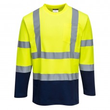 T-SHIRT BICOLORE COTTON COMFORT MANICHE LUNGHE HI-VIS S280