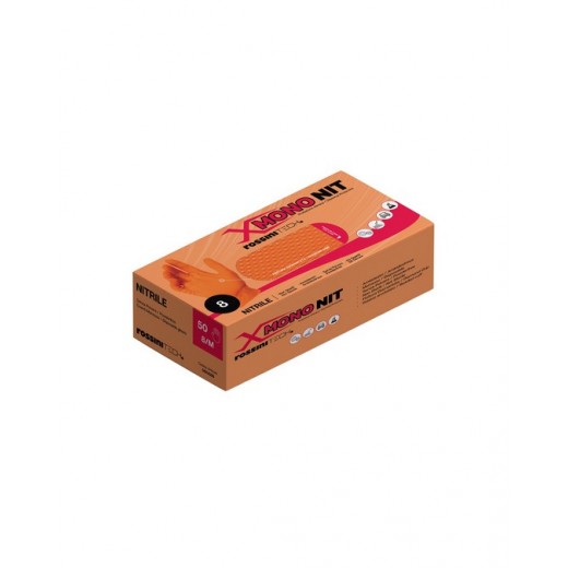 GUANTO MONOUSO NITRILE 7.0MIL, ARANCIONE, DIAMANTATO, SENZA POLVERE X-GLOVE XGLOVE X GLOVE GUANTI MONOUSO GGU508