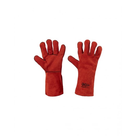 GUANTO ANTICALORE SALDATORE, PELLE CROSTA, TUTTO FODERATO, CUCITURE KEVLAR ?  X-GLOVE XGLOVE X GLOVE GUANTI GU111