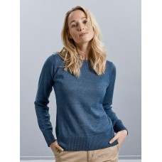 LADIES' CREW NECK KNITTED PULLOVER JE717F