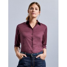 LADIES' 3/4 SLEEVE EASY CARE FITTED SHIRT JE946F