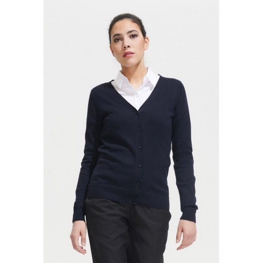 CARDIGAN DONNA SCOLLO A «V» CON BOTTONI GOLDEN WOMEN 90012