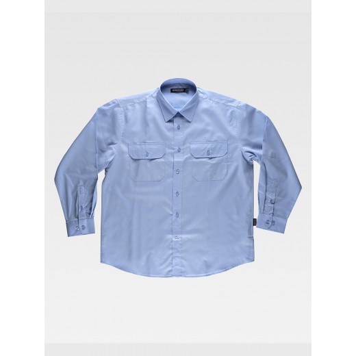 CAMICIA UOMO MANICA LUNGA DUE TASCHE SUL PETTO B8001