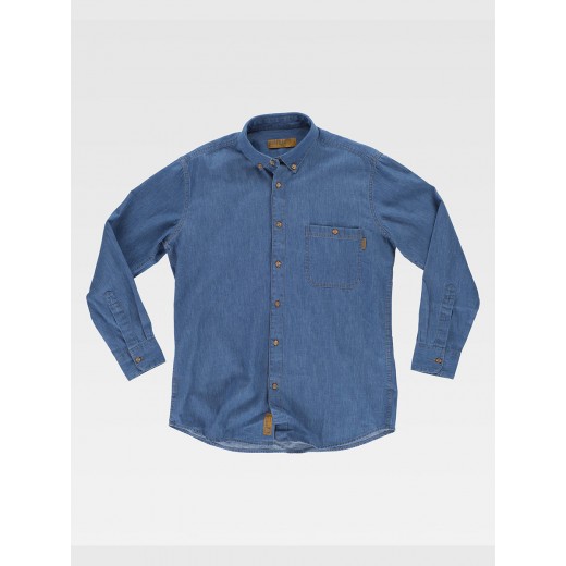 CAMICIA UOMO MANICA LUNGA COTONE DENIM B8600