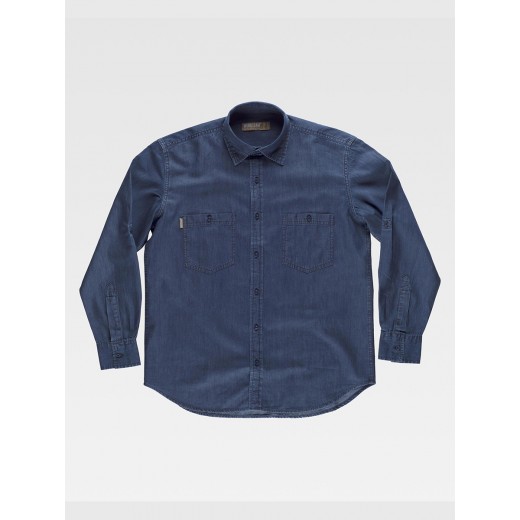 CAMICIA UOMO MANICA LUNGA COTONE DENIM B8700