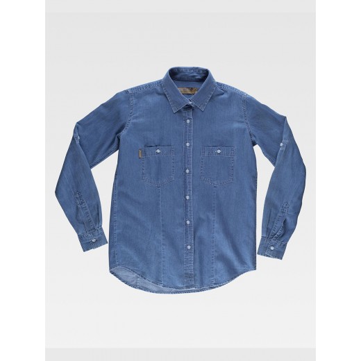 CAMICIA DONNA MANICA LUNGA COTONE DENIM B8790