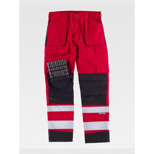 PANTALONE MULTITASCHE BANDE RIFRANGENTI C2913