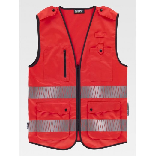 GILET ALTA VISIBILITA E BANDE RIFRANGENTI SEGMENTATE C3677