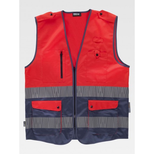 GILET ALTA VISIBILITA E BANDE RIFRANGENTI SEGMENTATE C3687