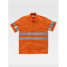 CAMICIA MANICA CORTA ALTA VISIBILITA E BANDE RIFRANGENTI C3810
