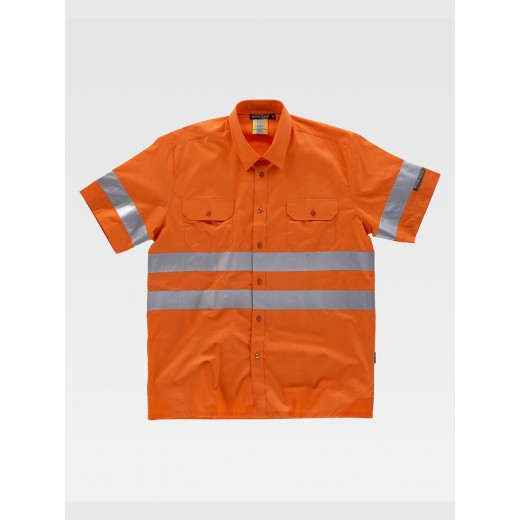 CAMICIA MANICA CORTA ALTA VISIBILITA E BANDE RIFRANGENTI C3810