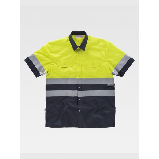CAMICIA MANICA CORTA ALTA VISIBILITA E BANDE RIFRANGENTI C3811