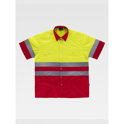 CAMICIA MANICA CORTA ALTA VISIBILITA E BANDE RIFRANGENTI C3812