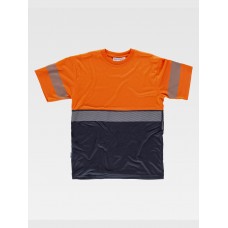T-SHIRT MANICA CORTA ALTA VISIBILITA E BANDE RIFRANGENTI DISCONTINUE C6030