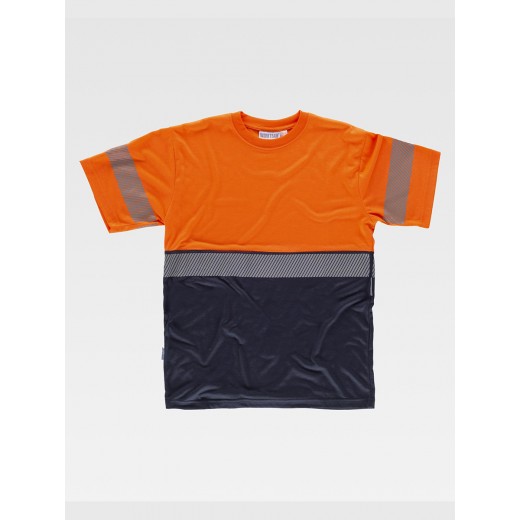 T-SHIRT MANICA CORTA ALTA VISIBILITA E BANDE RIFRANGENTI DISCONTINUE C6030