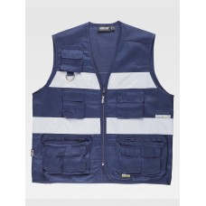 GILET MULTITASCHE LEGGERO BANDE RIFRANGENTI S3107