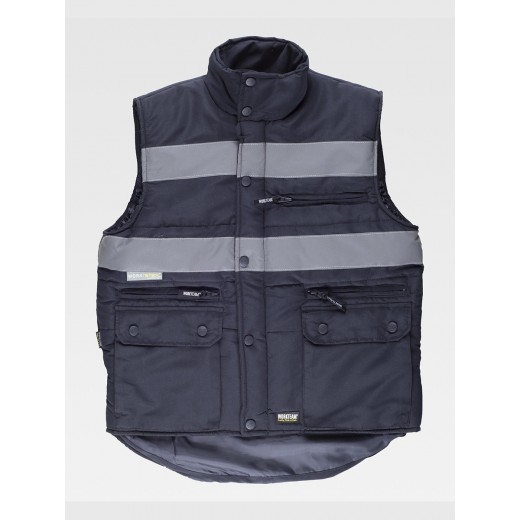 GILET MULTITASCHE IMBOTTITO BANDE RIFRANGENTI S3207