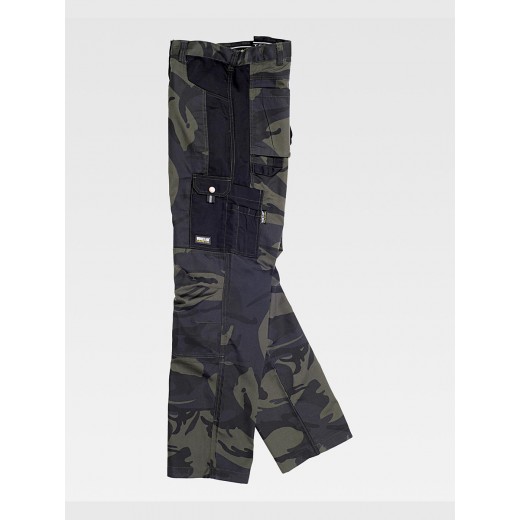 PANTALONE MULTITASCHE RINFORZI ALLE GINOCCHIA CAMOUFLAGE S8515