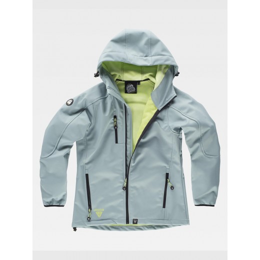 SOFTSHELL DONNA CON CAPPUCCIO E ZIP INTERA S9494