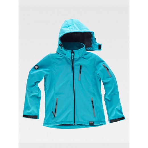 SOFTSHELL DONNA CON CAPPUCCIO E ZIP INTERA S9497