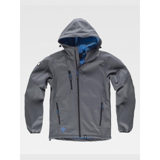 SOFTSHELL CON CAPPUCCIO E ZIP INTERA S9499