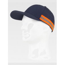 CAPPELLO VISIERA CURVA 6 PANNELLI BANDA RIFRANGENTE-RIFLETTENTE WFA909