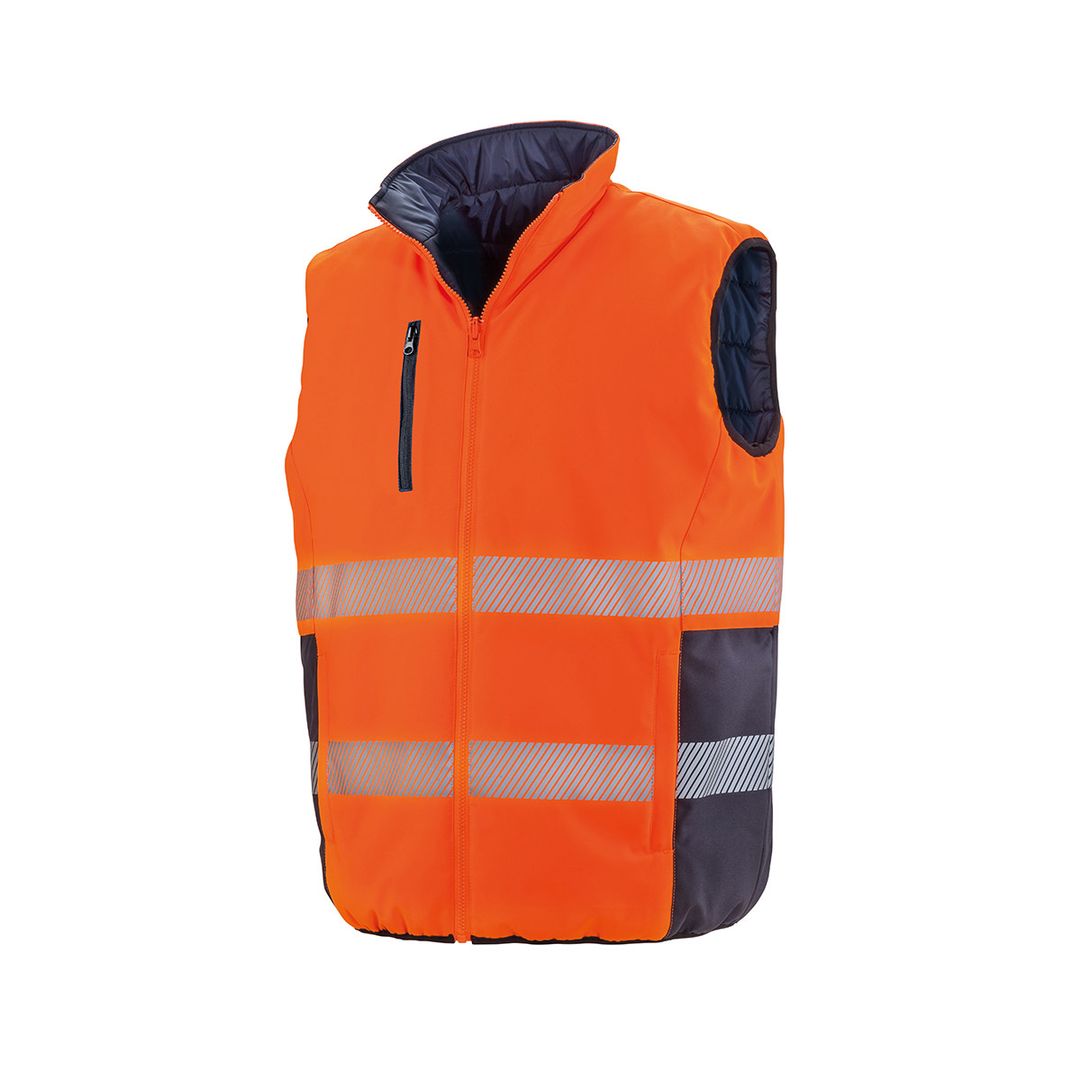 fluorescent orange-navy